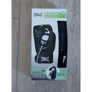 Everlast Nintendo Wii Boxing Gloves One Size Leather Black - Open Box